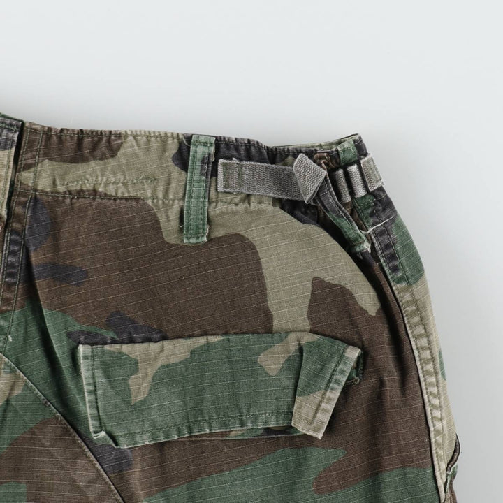 1990'S US Military Issue Woodland Camo Ripstop Military Cargo Pants Combat Pants Made in USA Small-Regular cotton Khaki type Vintage Second Hand