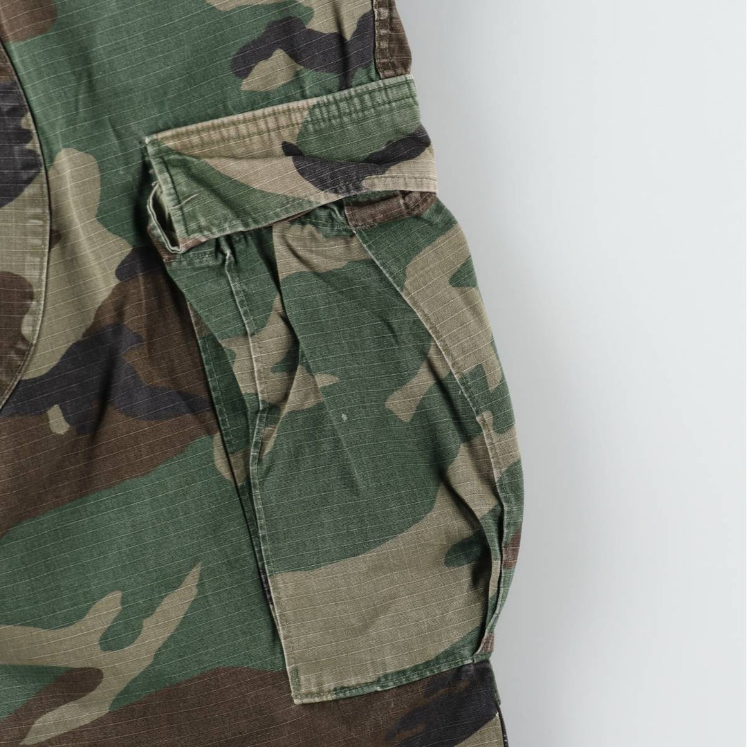 1990'S US Military Issue Woodland Camo Ripstop Military Cargo Pants Combat Pants Made in USA Small-Regular cotton Khaki type Vintage Second Hand