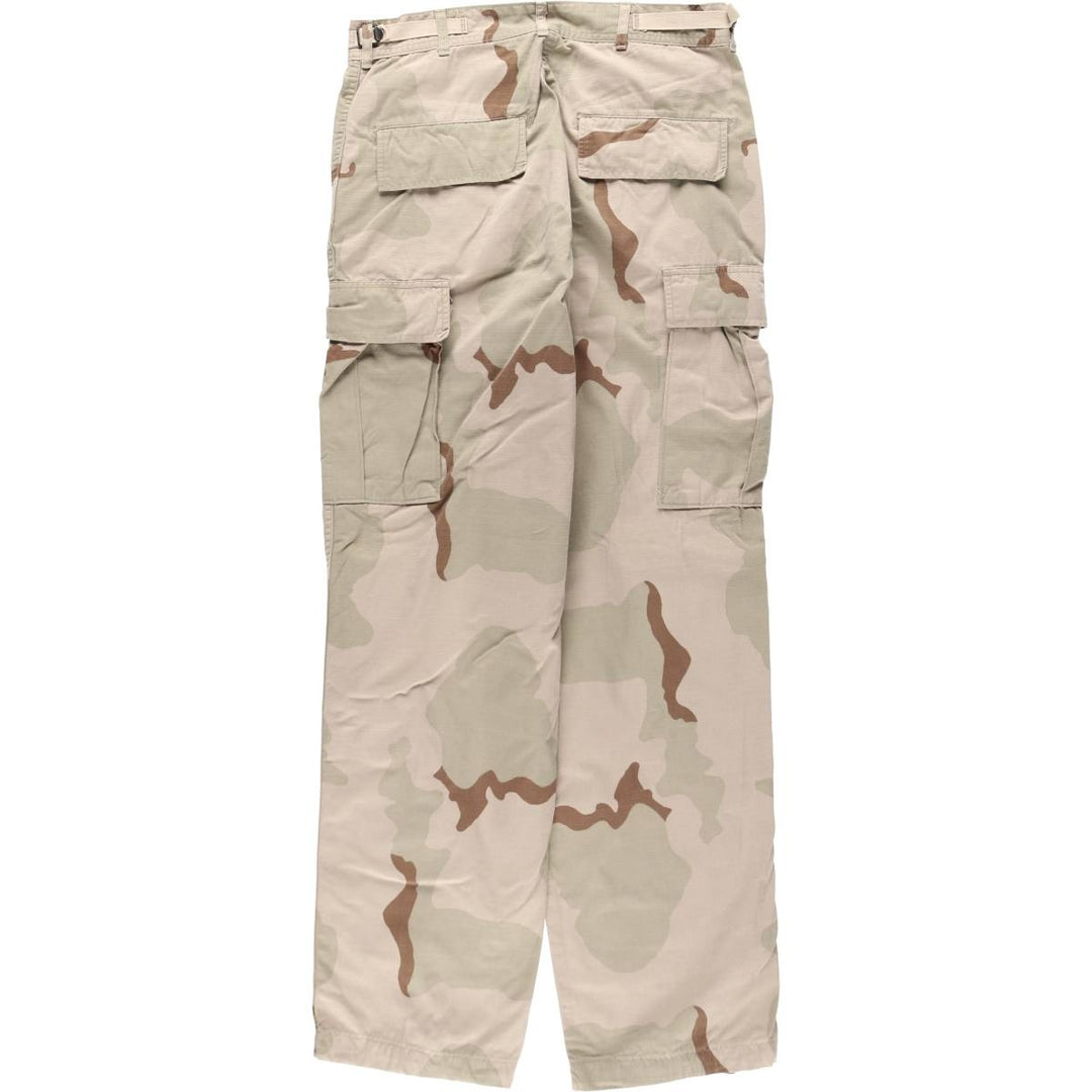 1990'S US Military Issue Camouflage Pattern 3C Desert Camo Ripstop Military Cargo Pants Combat Pants Made in USA Small-Regular Nylon Beige type Vintage Second Hand