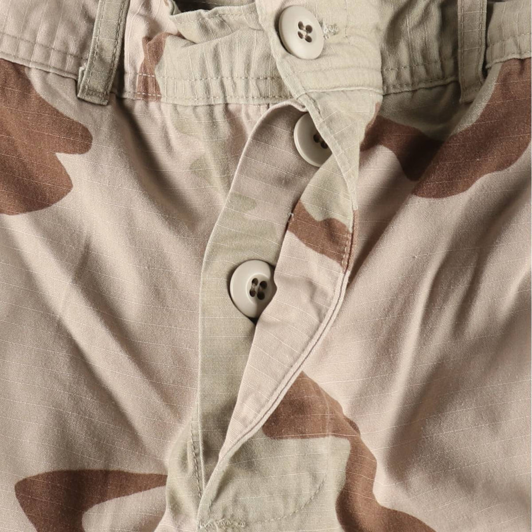 1990'S US Military Issue Camouflage Pattern 3C Desert Camo Ripstop Military Cargo Pants Combat Pants Made in USA Small-Regular Nylon Beige type Vintage Second Hand