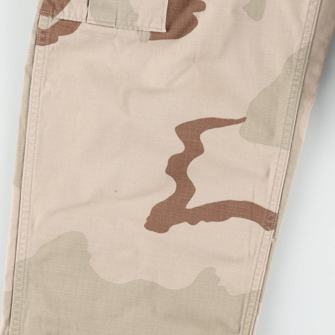 1990'S US Military Issue Camouflage Pattern 3C Desert Camo Ripstop Military Cargo Pants Combat Pants Made in USA Small-Regular Nylon Beige type Vintage Second Hand