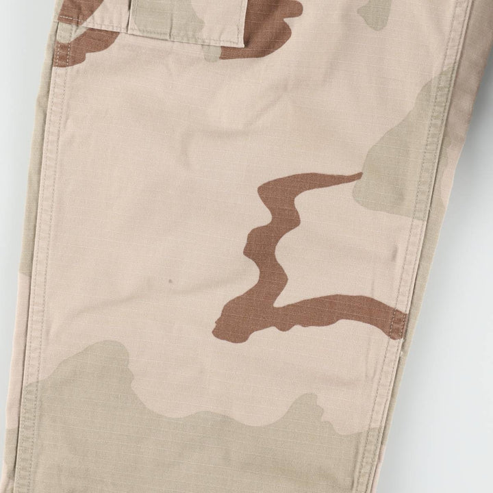 1990'S US Military Issue Camouflage Pattern 3C Desert Camo Ripstop Military Cargo Pants Combat Pants Made in USA Small-Regular Nylon Beige type Vintage Second Hand