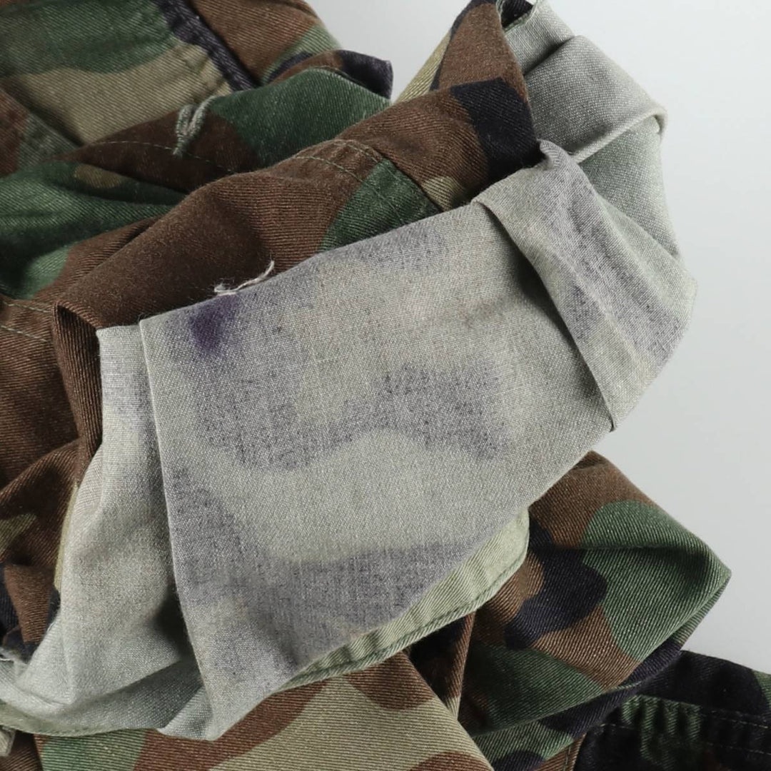 1990'S US Military Issue Camouflage Pattern Woodland Camo Military Cargo Pants Combat Pants Made in USA MEDIUM-LONG Men's W34 equivalent Nylon Khaki type Vintage Second Hand