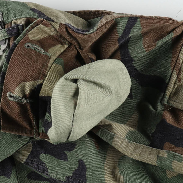 1990'S US Military Issue Camouflage Pattern Woodland Camo Military Cargo Pants Combat Pants Made in USA MEDIUM-LONG Men's W34 equivalent Nylon Khaki type Vintage Second Hand