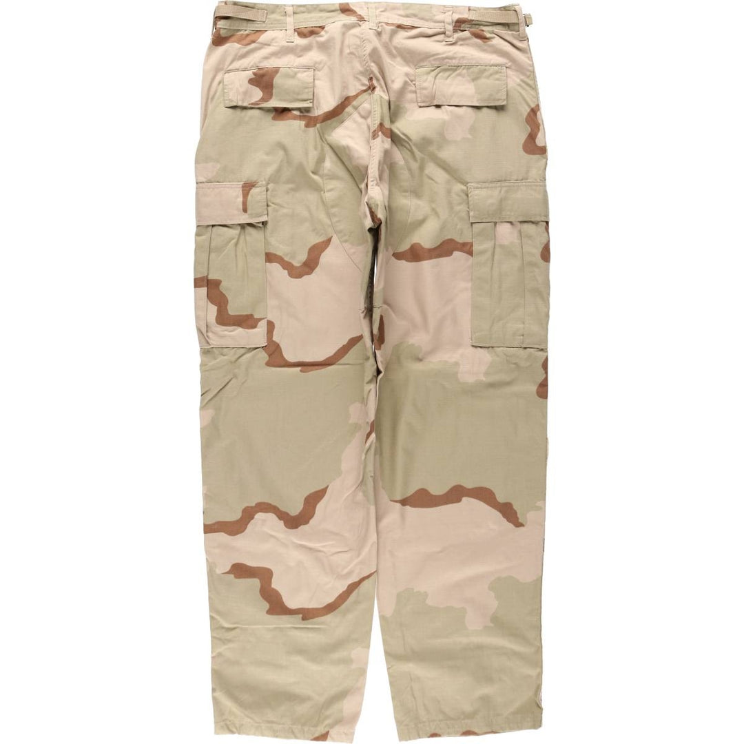 2000'S US Military Issue Camouflage Pattern 3C Desert Camo Ripstop Military Cargo Pants Combat Pants Made in USA Large Regular Nylon Beige type Vintage Second Hand