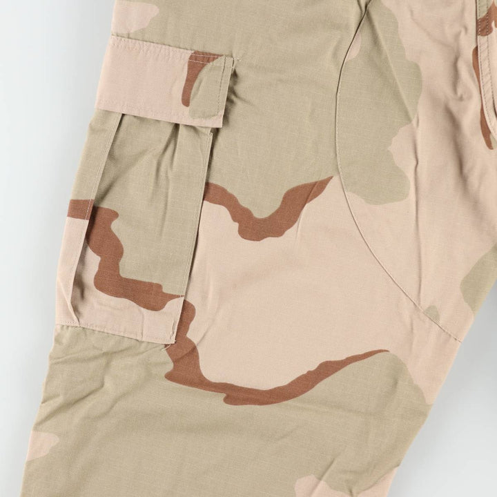 2000'S US Military Issue Camouflage Pattern 3C Desert Camo Ripstop Military Cargo Pants Combat Pants Made in USA Large Regular Nylon Beige type Vintage Second Hand