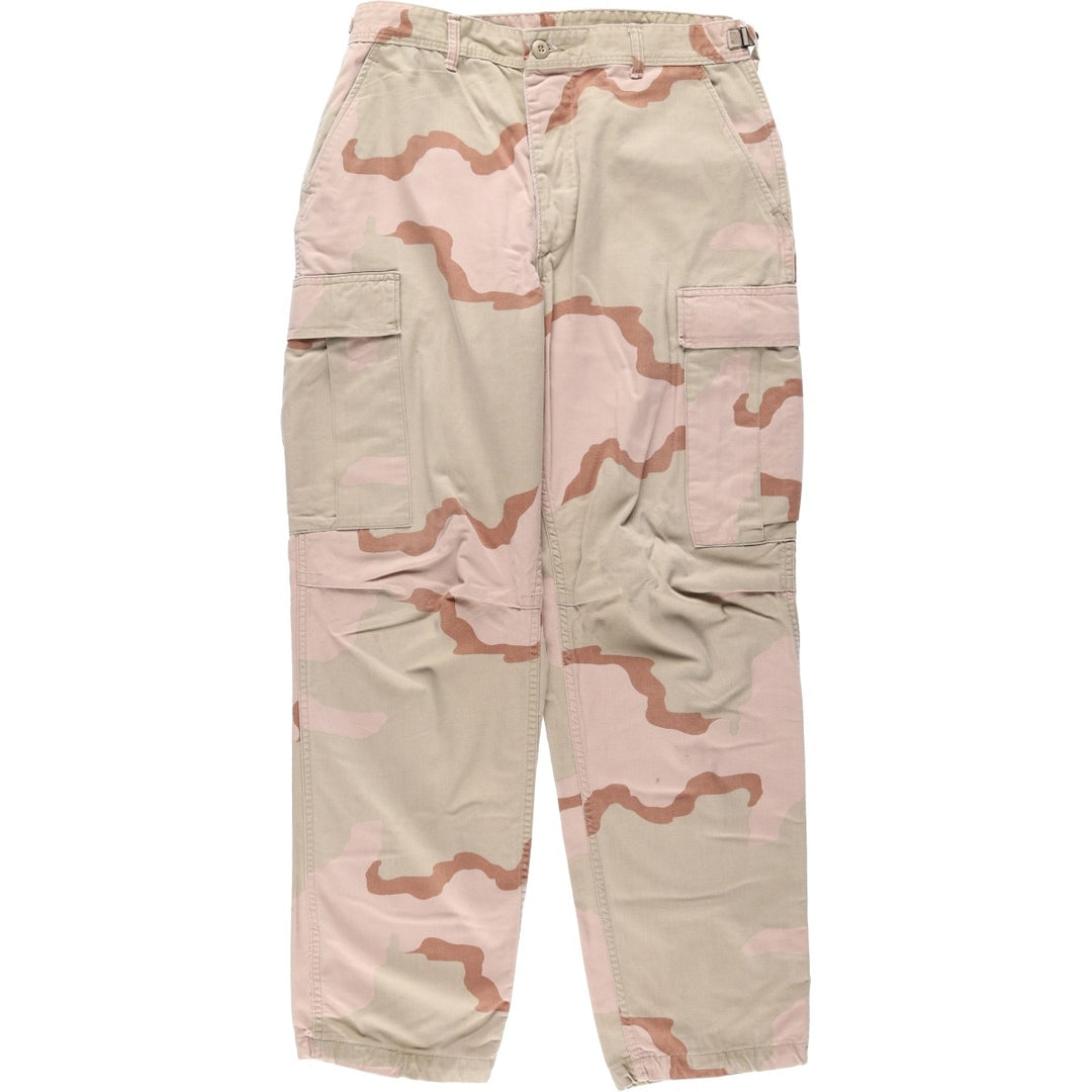 US Military Camouflage Pattern 3C Desert Camo Military Cargo Pants Combat Pants MEDIUM-REGULAR Men's W33 equivalent cotton Beige type Vintage Second Hand