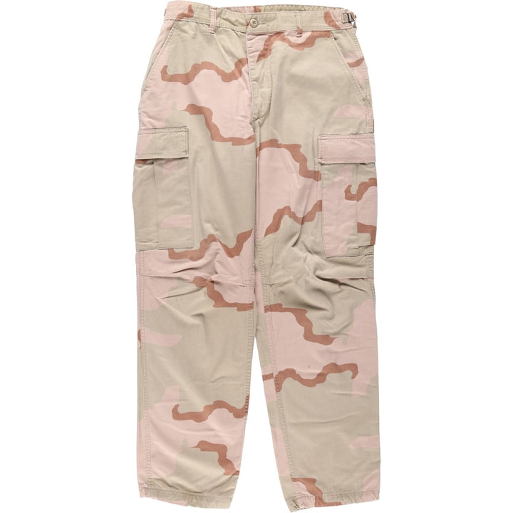 US Military Camouflage Pattern 3C Desert Camo Military Cargo Pants Combat Pants MEDIUM-REGULAR Men's W33 equivalent cotton Beige type Vintage Second Hand