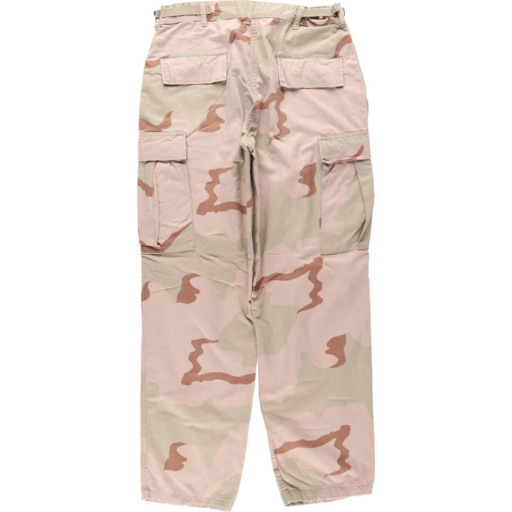 US Military Camouflage Pattern 3C Desert Camo Military Cargo Pants Combat Pants MEDIUM-REGULAR Men's W33 equivalent cotton Beige type Vintage Second Hand