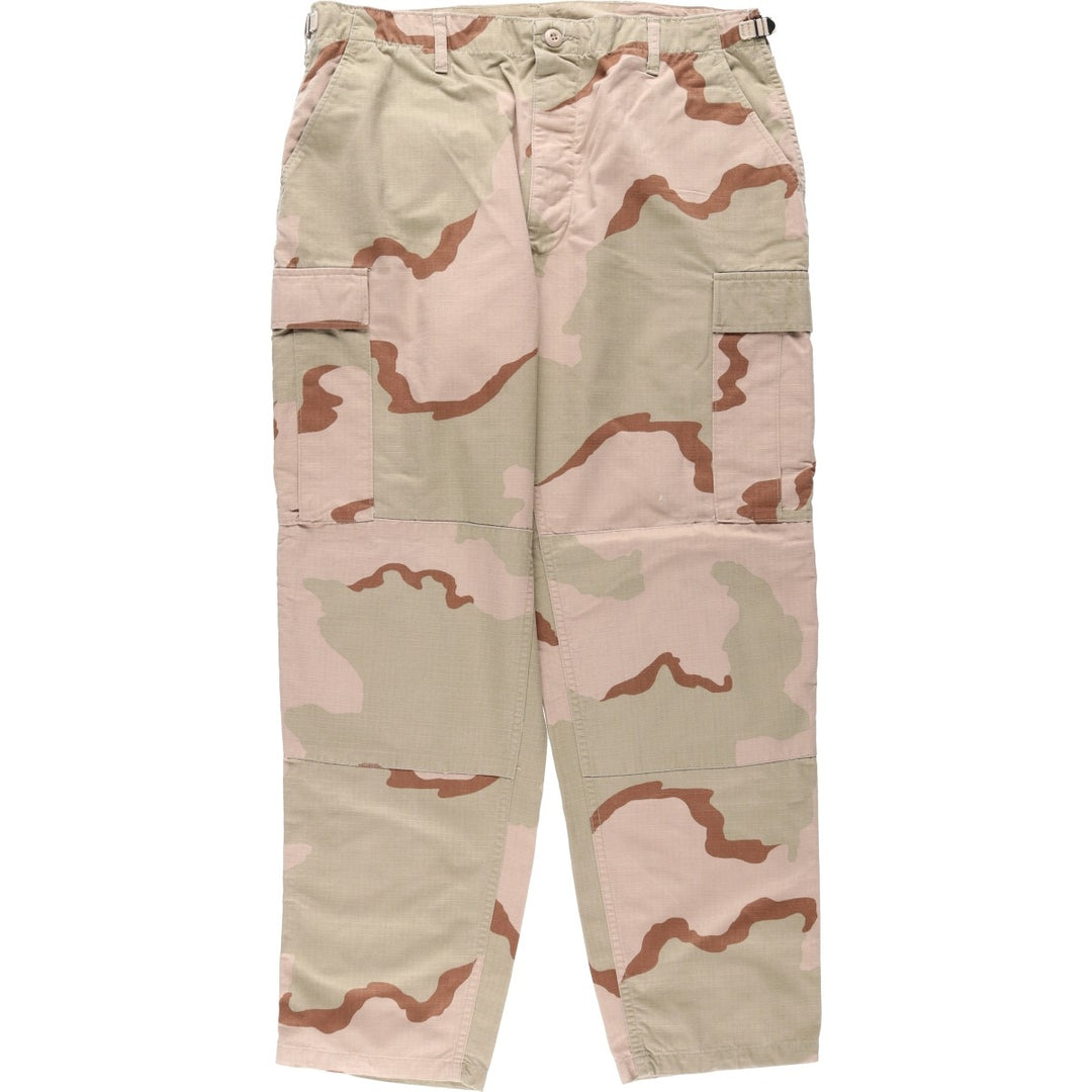 1990'S US Military Issue 3C Desert Camo Ripstop Military Cargo Pants Combat Pants Made in USA Large-Regular Nylon Beige type Vintage Second Hand