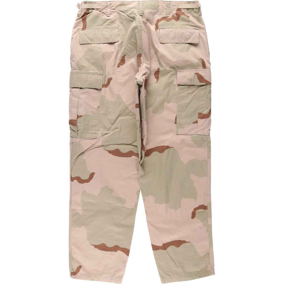 1990'S US Military Issue 3C Desert Camo Ripstop Military Cargo Pants Combat Pants Made in USA Large-Regular Nylon Beige type Vintage Second Hand