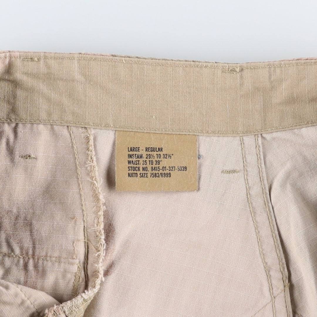 1990'S US Military Issue 3C Desert Camo Ripstop Military Cargo Pants Combat Pants Made in USA Large-Regular Nylon Beige type Vintage Second Hand