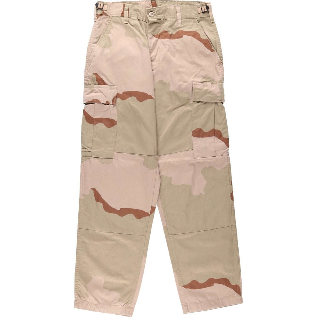 2000'S US Military Issue Camouflage Pattern 3C Desert Camo Ripstop Military Cargo Pants Combat Pants Made in USA Men's W32 (approx.) Nylon Beige type Vintage Second Hand