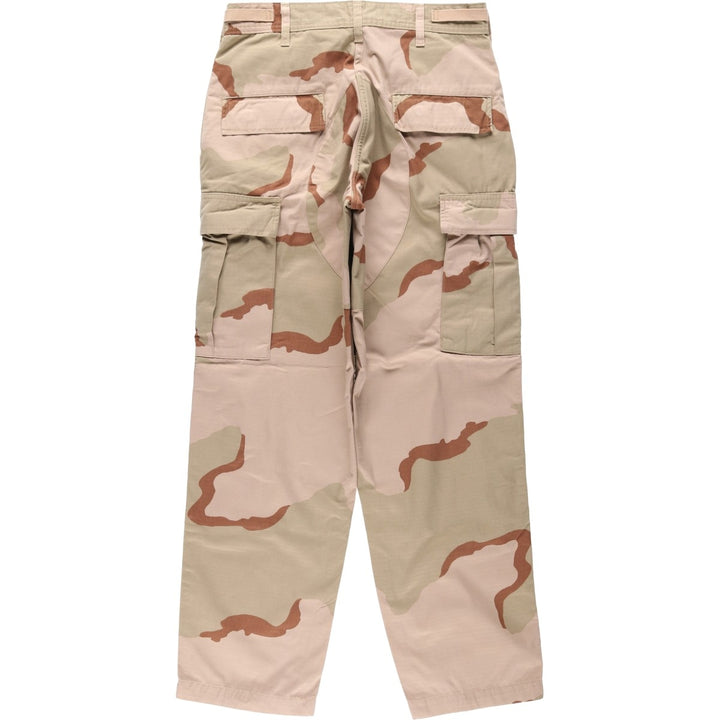 2000'S US Military Issue Camouflage Pattern 3C Desert Camo Ripstop Military Cargo Pants Combat Pants Made in USA Men's W32 (approx.) Nylon Beige type Vintage Second Hand