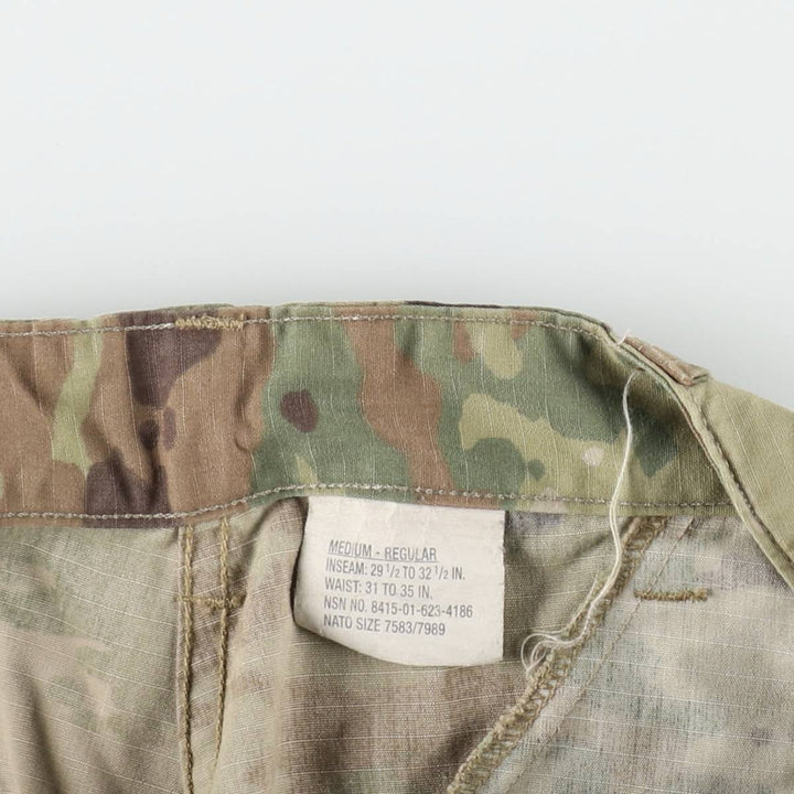Genuine US military issue Multicam camouflage ripstop military cargo pants/combat pants, made in the USA, MEDIUM-REGULAR (equivalent to men's W35). Nylon Khaki type Vintage Second Hand