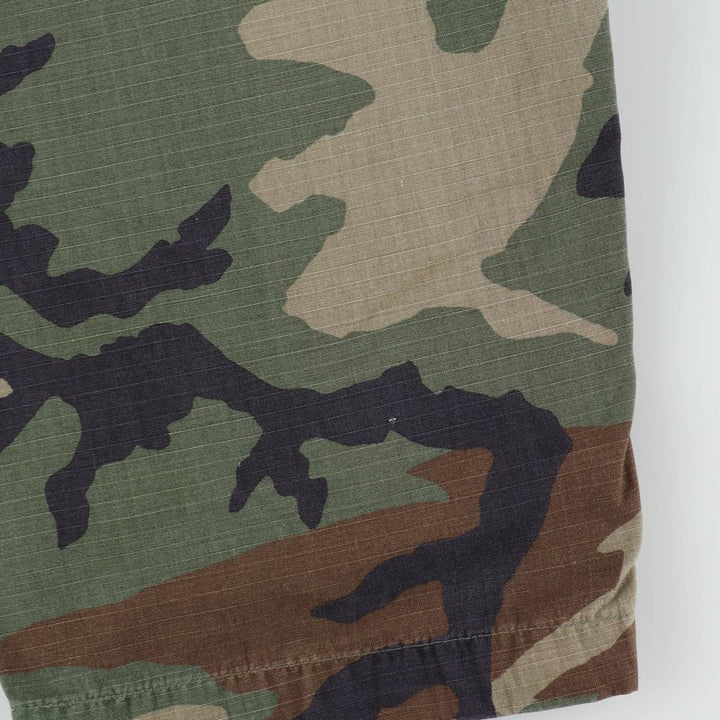 1990'S US Military Issue Camouflage Pattern Woodland Camo Ripstop Military Cargo Pants Combat Pants Made in USA Large-Long Nylon Khaki type Vintage Second Hand