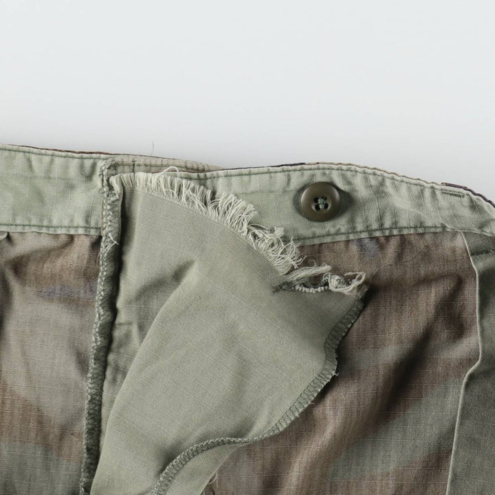 1990'S US Military Issue Camouflage Pattern Woodland Camo Ripstop Military Cargo Pants Combat Pants Made in USA Large-Long Nylon Khaki type Vintage Second Hand