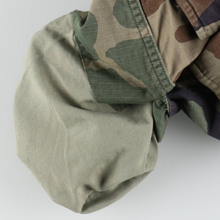1990'S US Military Issue Camouflage Pattern Woodland Camo Ripstop Military Cargo Pants Combat Pants Made in USA Large-Long Nylon Khaki type Vintage Second Hand