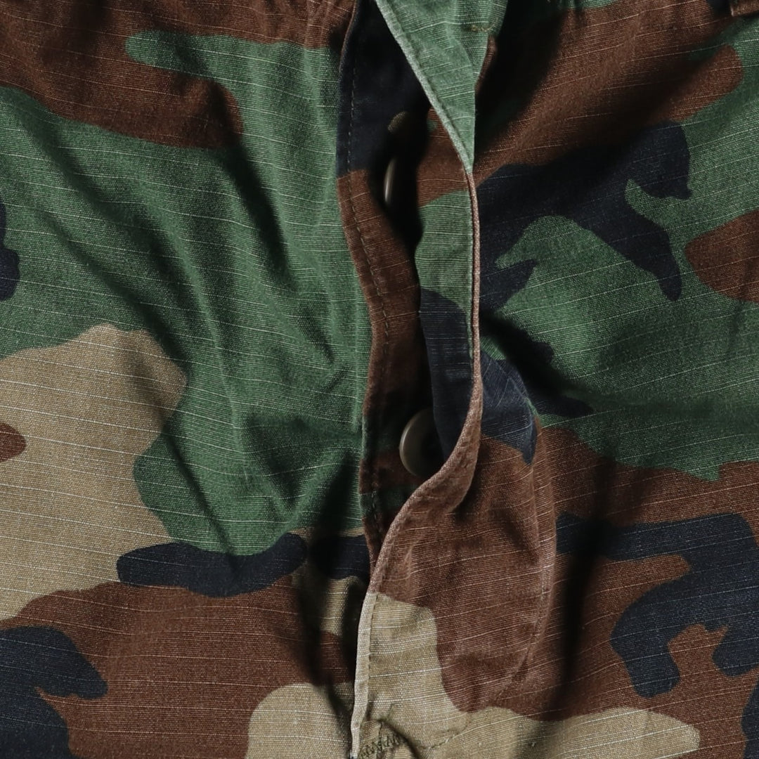 1980'S US Military Issue Woodland Camo Ripstop Military Cargo Pants Combat Pants Made in USA MEDIUM-REGULAR cotton Khaki type Vintage Second Hand