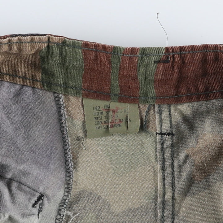 Civilian-made ATLANCO camouflage pattern woodland camo military cargo pants combat pants, made in USA, men's size W38 equivalent. cotton Khaki type Vintage Second Hand