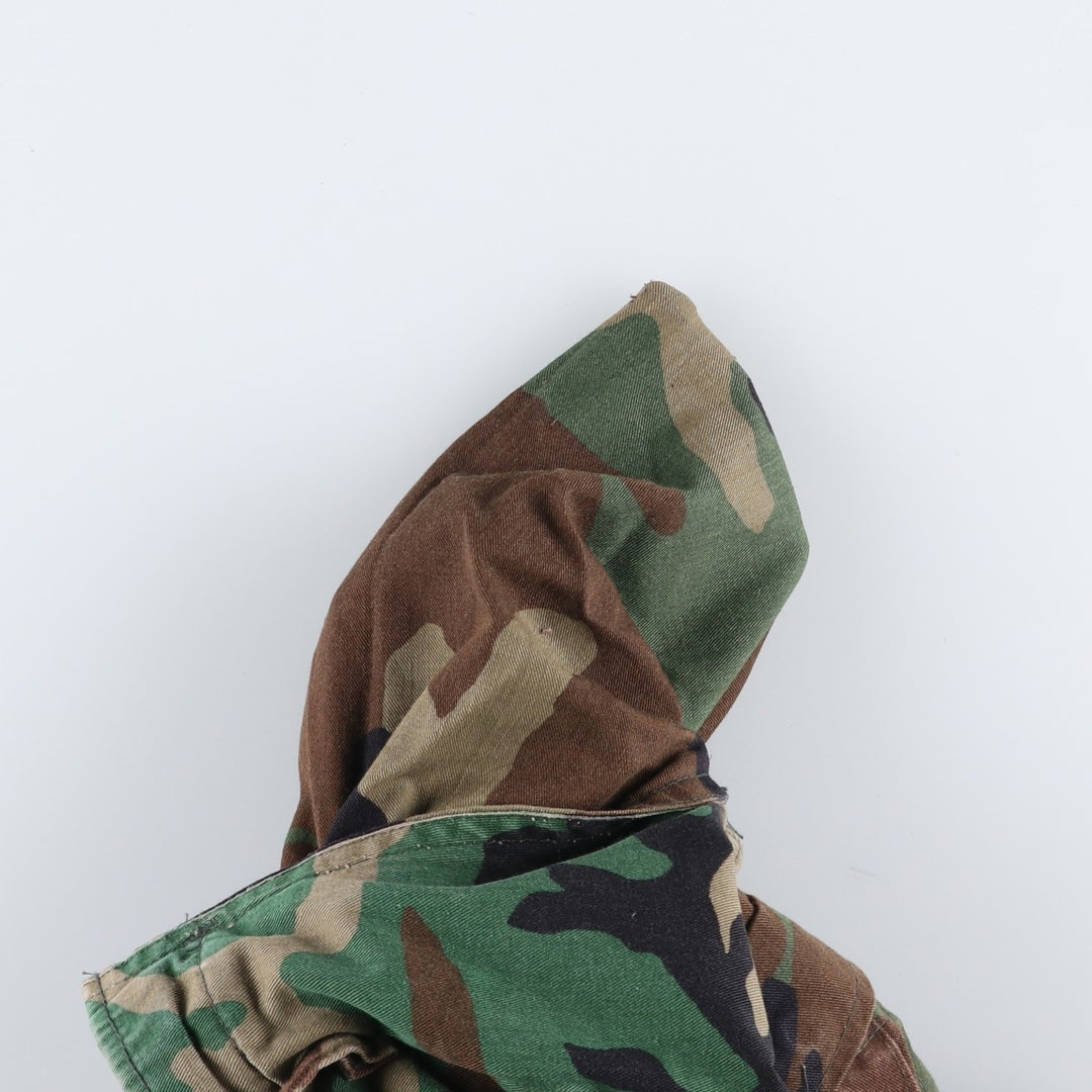 Civilian-made ATLANCO camouflage pattern woodland camo military cargo pants combat pants, made in USA, men's size W38 equivalent. cotton Khaki type Vintage Second Hand
