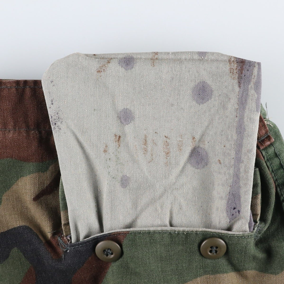 Civilian-made ATLANCO camouflage pattern woodland camo military cargo pants combat pants, made in USA, men's size W38 equivalent. cotton Khaki type Vintage Second Hand