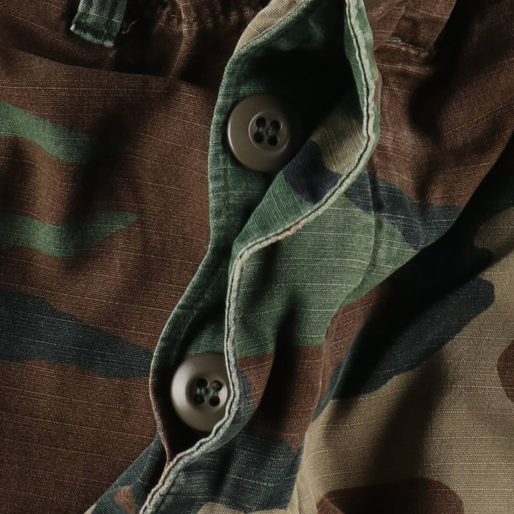 1980'S US Military Issue Woodland Camo Ripstop Military Cargo Pants Combat Pants Made in USA Men's W34 (approx.) cotton Khaki type Vintage Second Hand