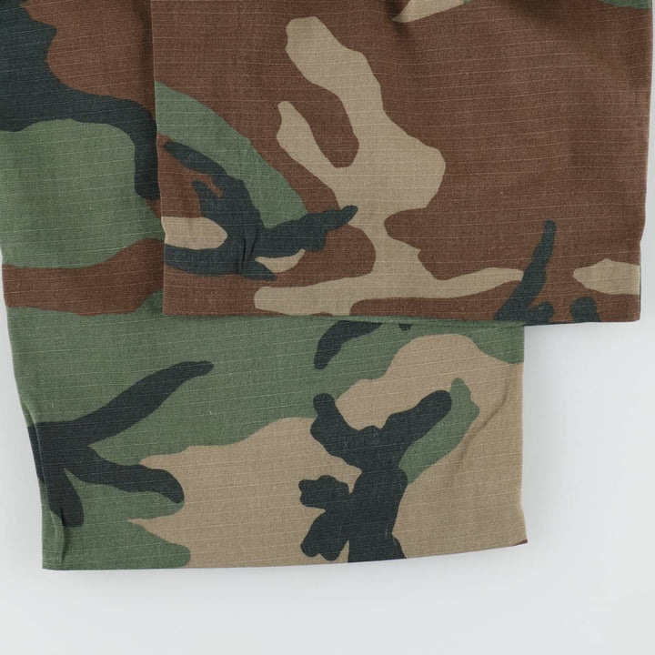 1980'S US Military Issue Woodland Camo Ripstop Military Cargo Pants Combat Pants Made in USA Men's W34 (approx.) cotton Khaki type Vintage Second Hand