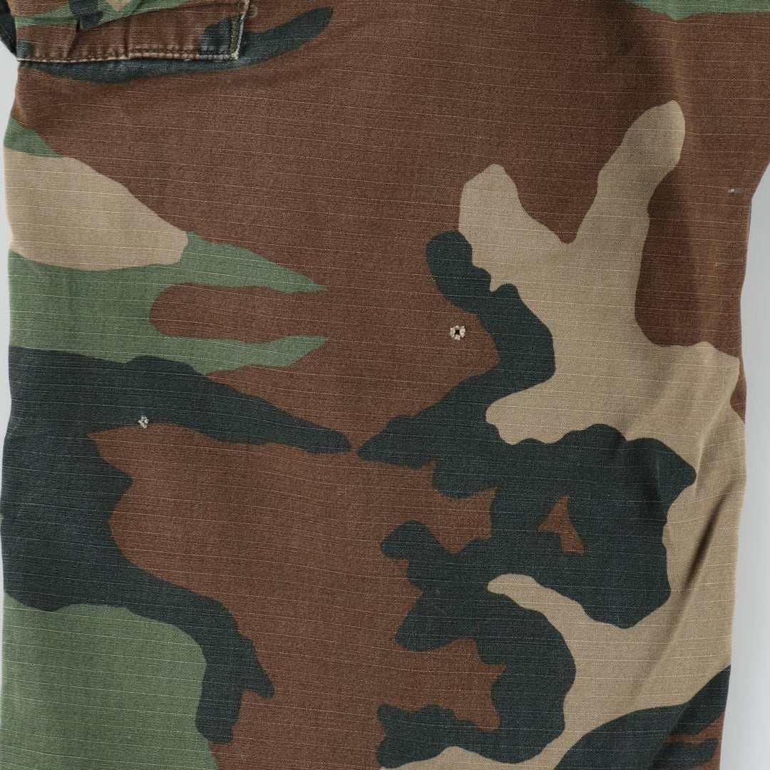 1980'S US Military Issue Woodland Camo Ripstop Military Cargo Pants Combat Pants Made in USA Men's W34 (approx.) cotton Khaki type Vintage Second Hand