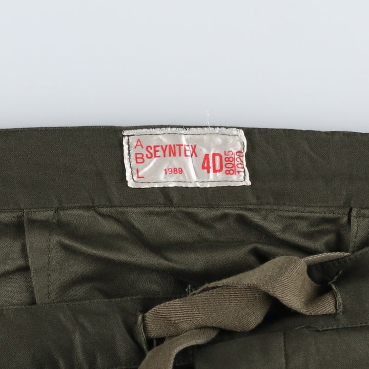 1980'S Belgian Army Military Cargo Pants, Combat Pants, 4D, Men's XL equivalent. unclear Khaki type Vintage Second Hand