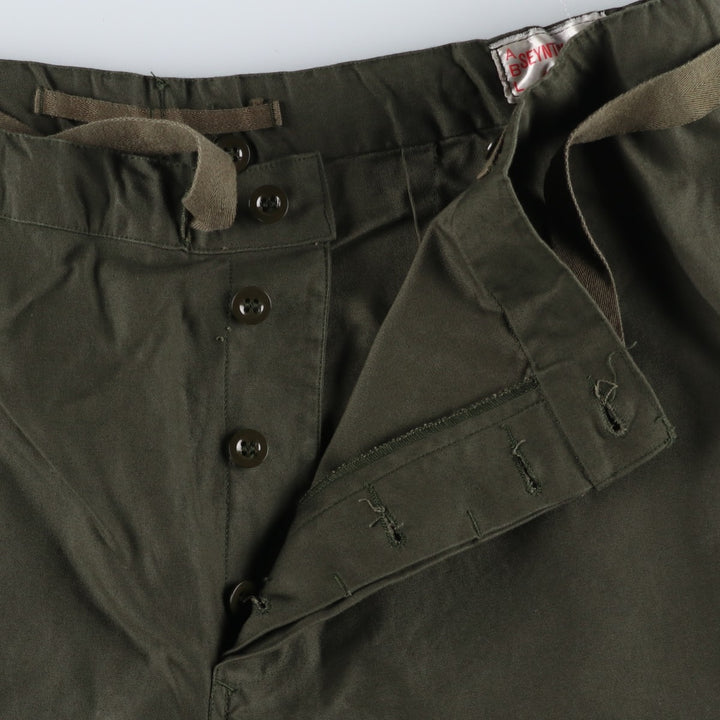 1980'S Belgian Army Military Cargo Pants, Combat Pants, 4D, Men's XL equivalent. unclear Khaki type Vintage Second Hand