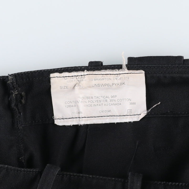 1990'S Civilian Military Cargo Pants/Combat Pants, Made in Canada, Size 34 polyester black type Vintage Second Hand