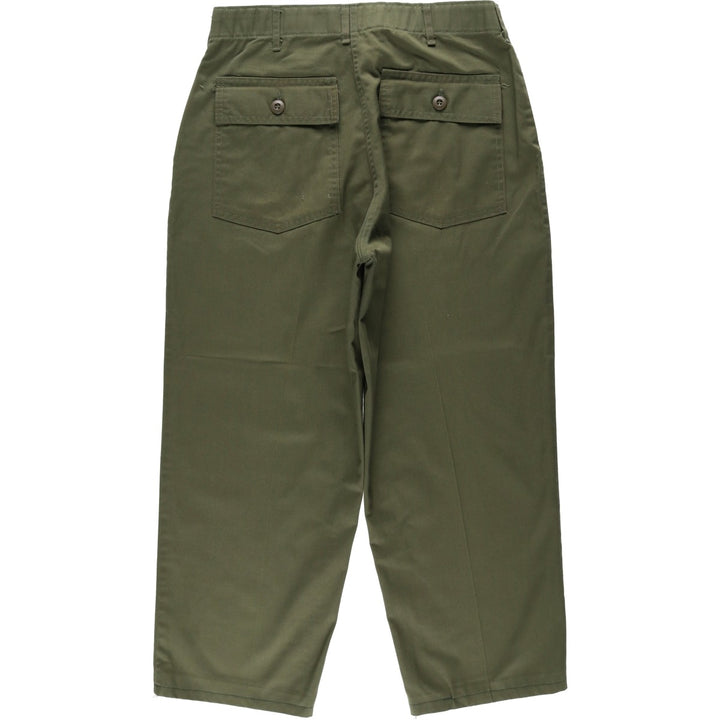 1980'S US Military Issue Baker Pants, Men's Size W31 (approx.), Vintage polyester Khaki type Vintage Second Hand