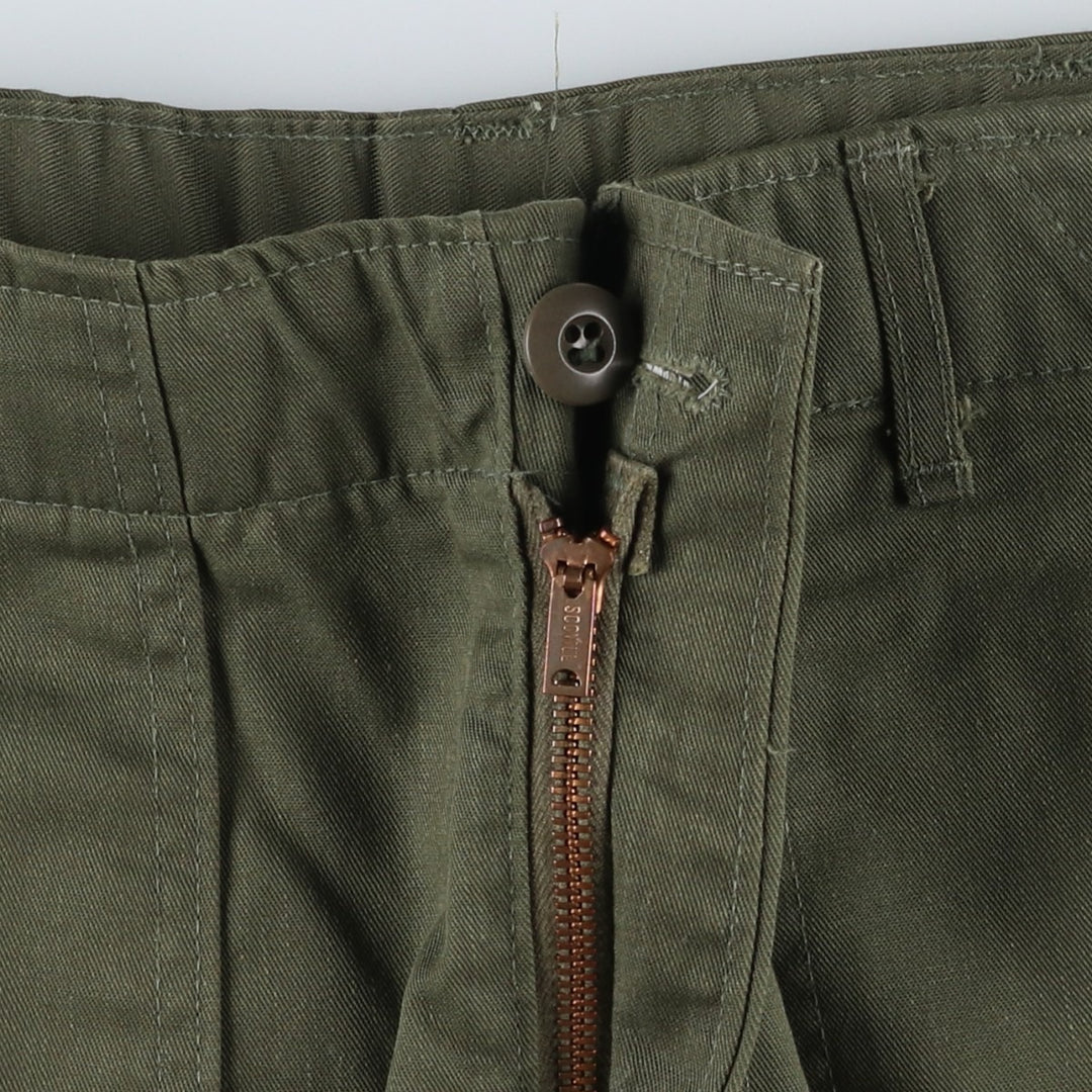 1980'S US Military Issue Baker Pants, Men's Size W31 (approx.), Vintage polyester Khaki type Vintage Second Hand