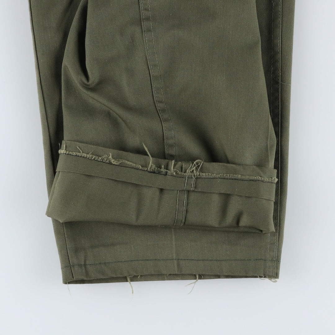 1980'S US Military Issue Baker Pants, Men's Size W31 (approx.), Vintage polyester Khaki type Vintage Second Hand