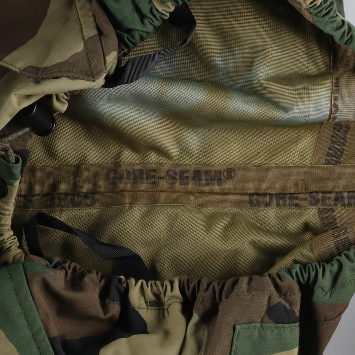 2000'S US Military Issue Camouflage Pattern Woodland Camo Military Gore-Tex Pants Made in USA Large-Regular (Men's Size L equivalent) Nylon Khaki type Vintage Second Hand
