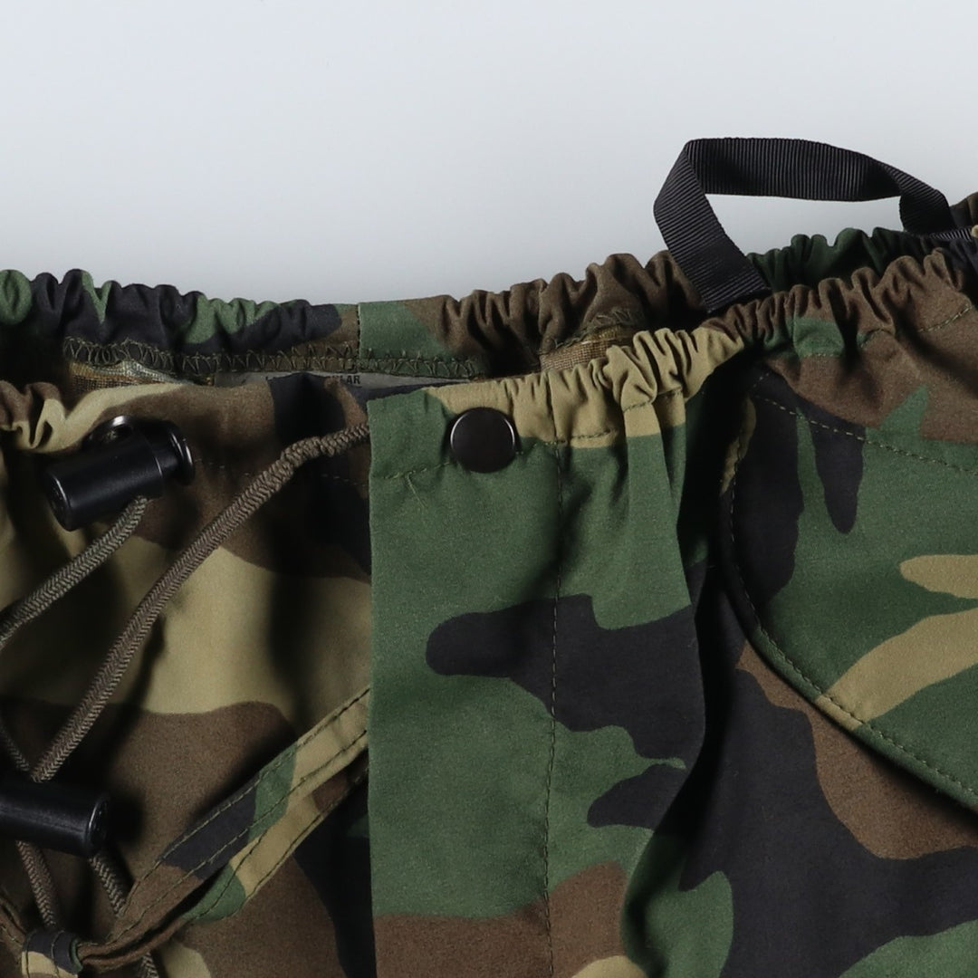 2000'S US Military Issue Camouflage Pattern Woodland Camo Military Gore-Tex Pants Made in USA Large-Regular (Men's Size L equivalent) Nylon Khaki type Vintage Second Hand
