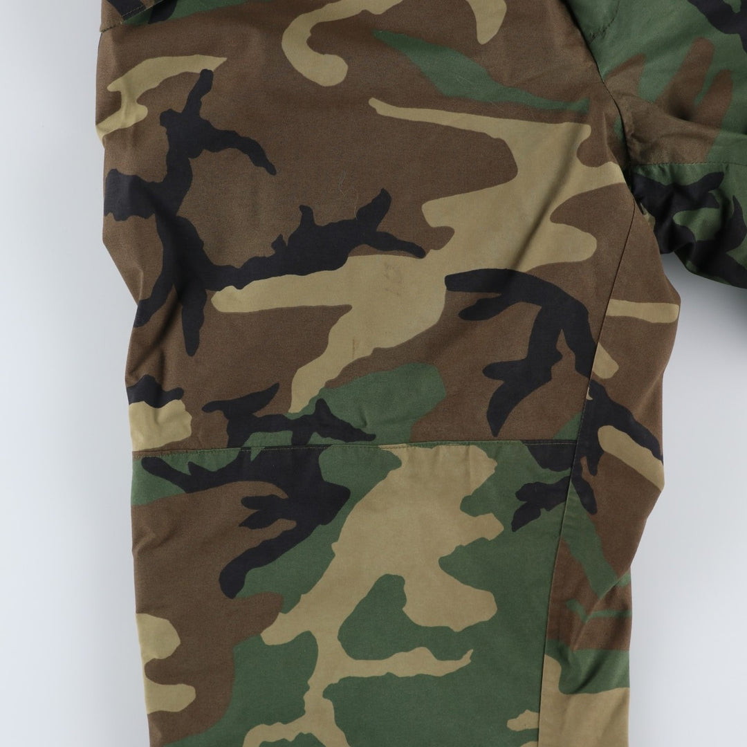 2000'S US Military Issue Camouflage Pattern Woodland Camo Military Gore-Tex Pants Made in USA Large-Regular (Men's Size L equivalent) Nylon Khaki type Vintage Second Hand