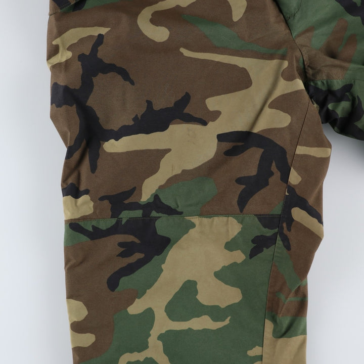 2000'S US Military Issue Camouflage Pattern Woodland Camo Military Gore-Tex Pants Made in USA Large-Regular (Men's Size L equivalent) Nylon Khaki type Vintage Second Hand