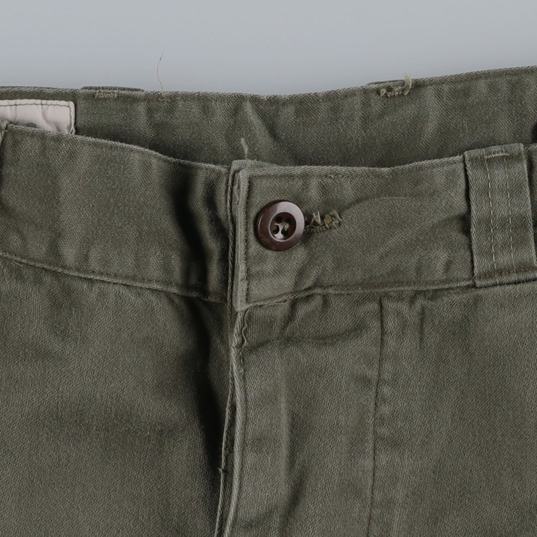 1960'S M-64 Double Knee Military Cargo Pants, Size 92C (Men's W36 equivalent), Vintage unclear Khaki type Vintage Second Hand