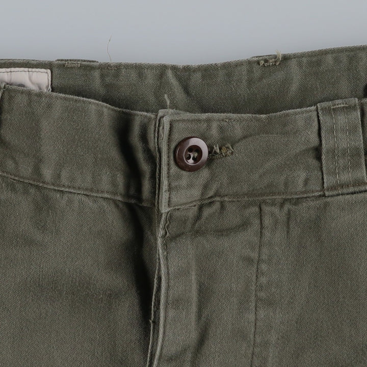 1960'S M-64 Double Knee Military Cargo Pants, Size 92C (Men's W36 equivalent), Vintage unclear Khaki type Vintage Second Hand