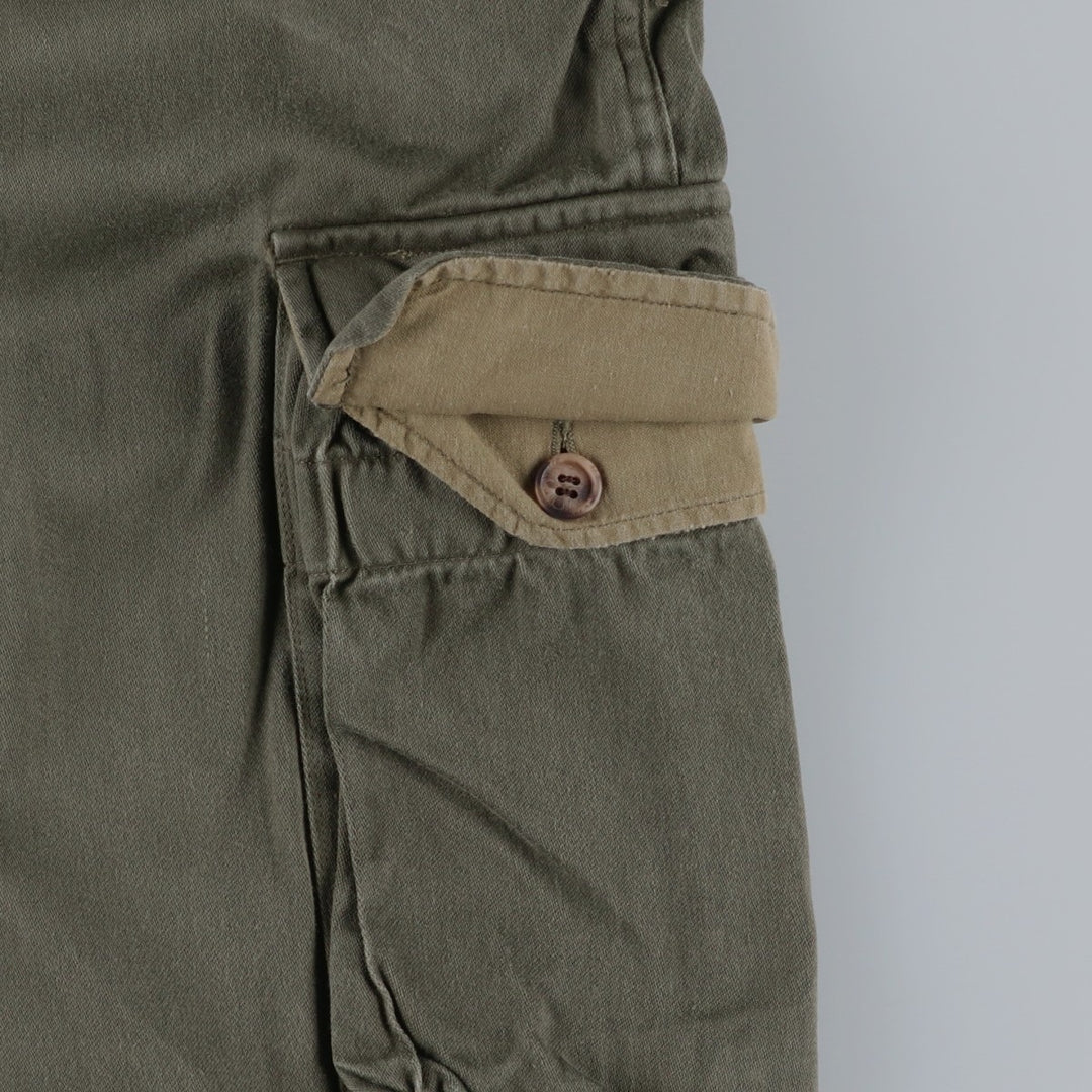 1960'S M-64 Double Knee Military Cargo Pants, Size 92C (Men's W36 equivalent), Vintage unclear Khaki type Vintage Second Hand