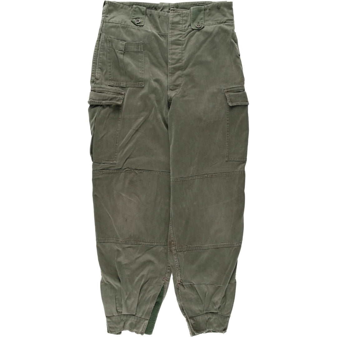 1960'S Belgian Army M-64 Double Knee Military Cargo Pants 2F 7585 unclear Khaki type Vintage Second Hand