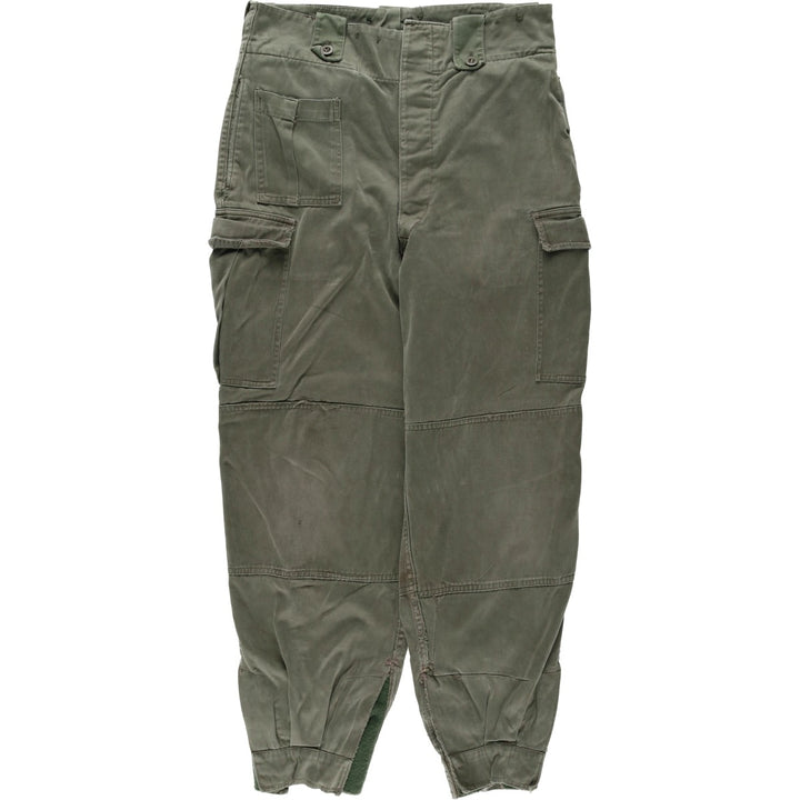 1960'S Belgian Army M-64 Double Knee Military Cargo Pants 2F 7585 unclear Khaki type Vintage Second Hand