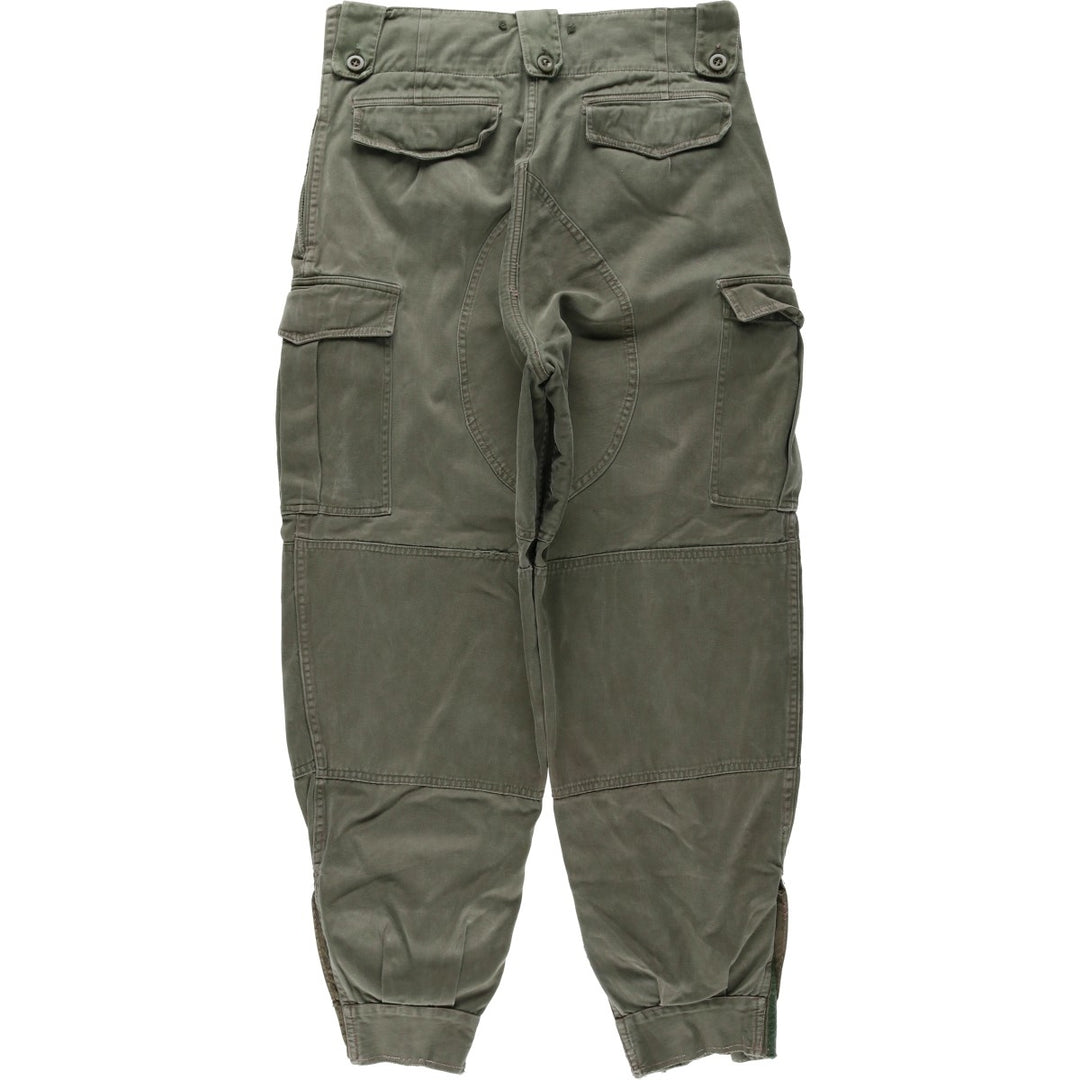 1960'S Belgian Army M-64 Double Knee Military Cargo Pants 2F 7585 unclear Khaki type Vintage Second Hand