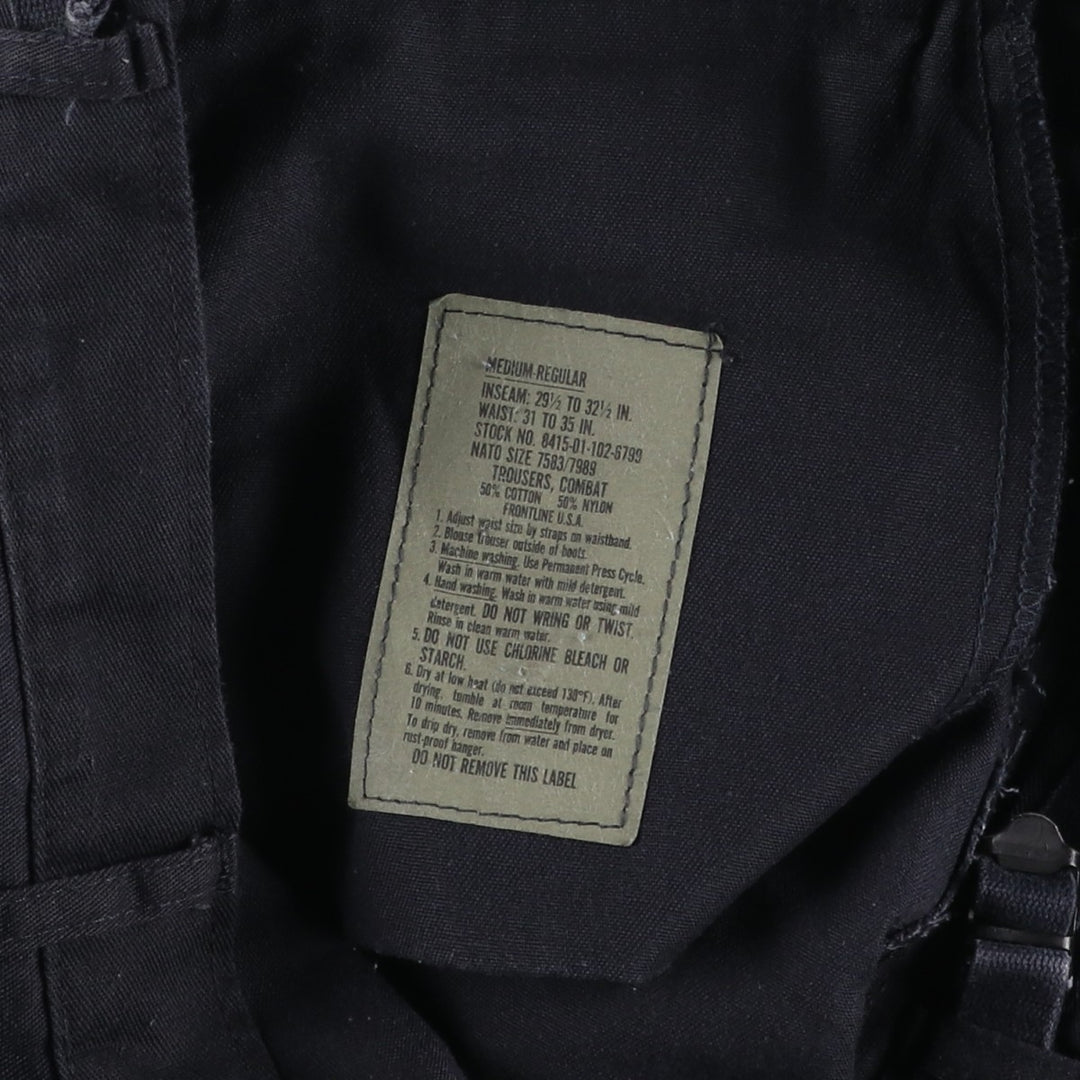 Civilian-style military cargo pants/combat pants, men's size W36 equivalent. cotton black type Vintage Second Hand