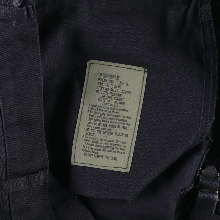 Civilian-style military cargo pants/combat pants, men's size W36 equivalent. cotton black type Vintage Second Hand