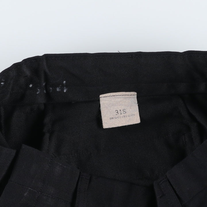 1980'S US Military Issue Pants, Made in USA, Size 31S (Men's W30 equivalent), Vintage polyester black type Vintage Second Hand