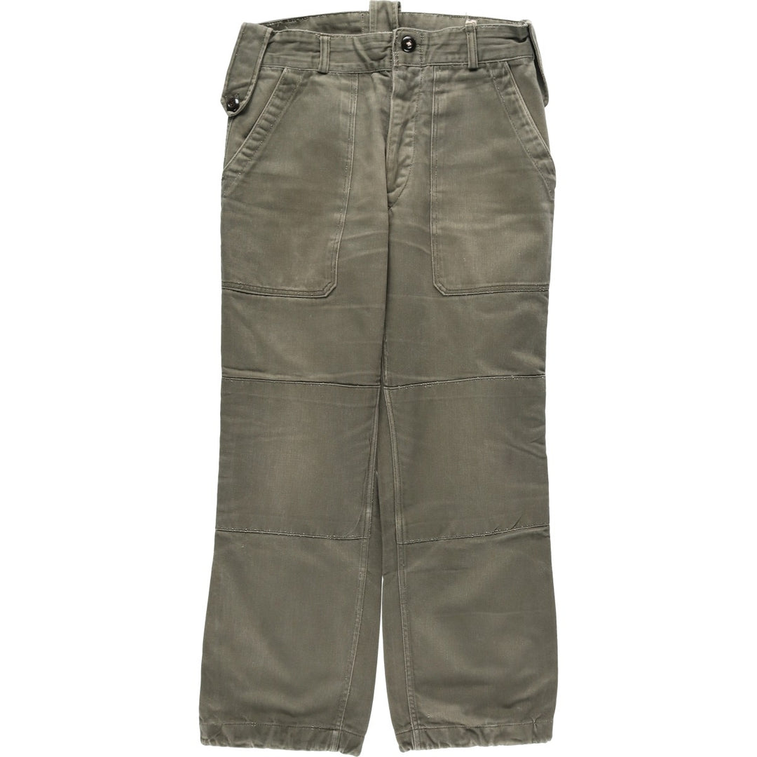 70'S Double-faced Double-knee Military Pants 8670 unclear Khaki type Vintage Second Hand