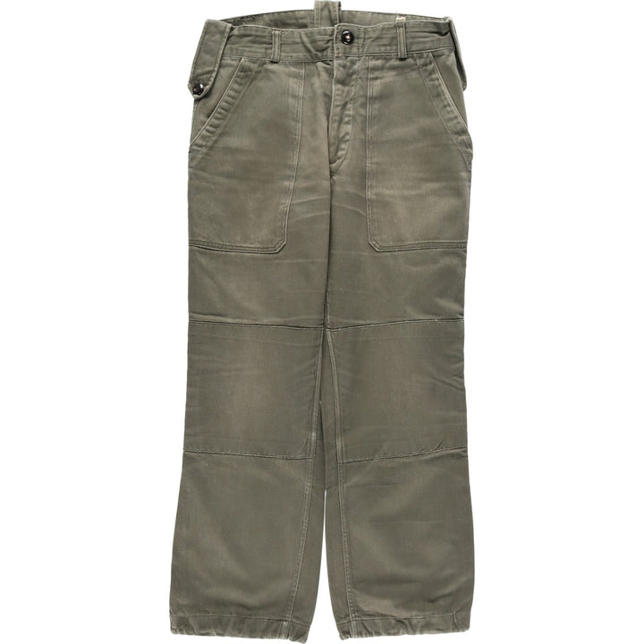 70'S Double-faced Double-knee Military Pants 8670 unclear Khaki type Vintage Second Hand